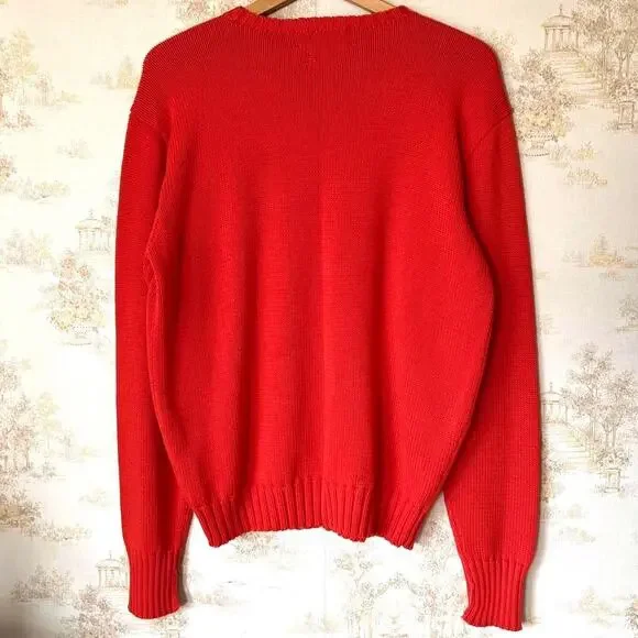 Vintage 90s Polo Ralph Lauren Cotton Knit SweaterOrangeSize M